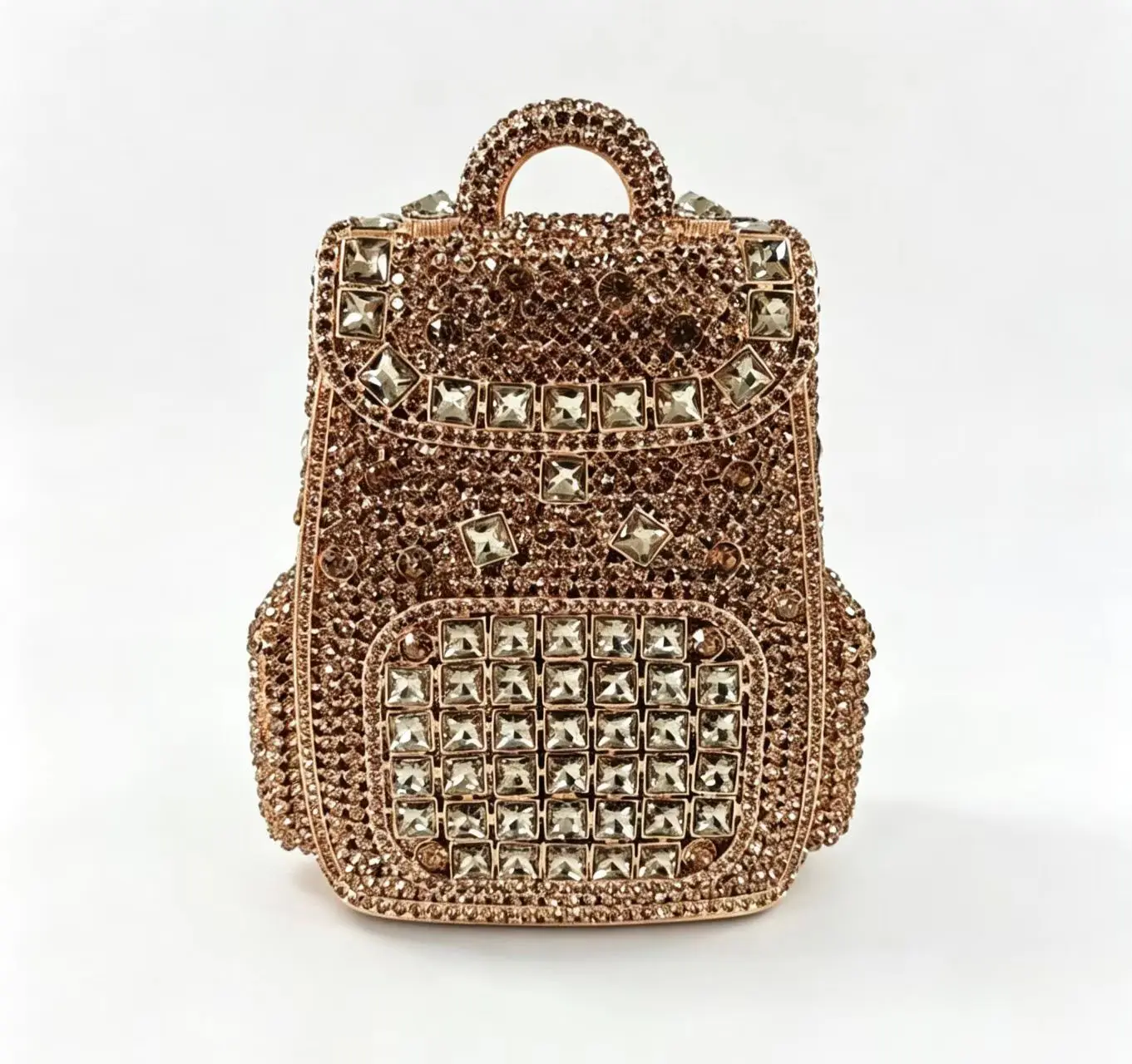 New schoolbag diamond dinner bag empty metal hard box diamond bag banquet dress