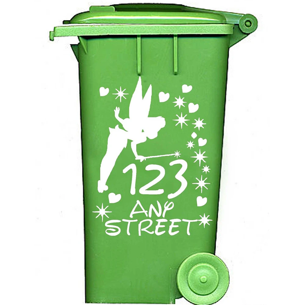 Custom Street Number Wheelie Bin Rubbish Trash Can Container  House Stickers Decal Vinyl Garage Home Decor