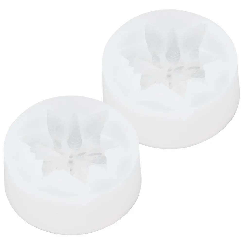 2pcs Holly Leaf Design Flower Silicone Mold Flexible Silicone Easy Release Silicone Candle Mold Chocolate Soap Mold