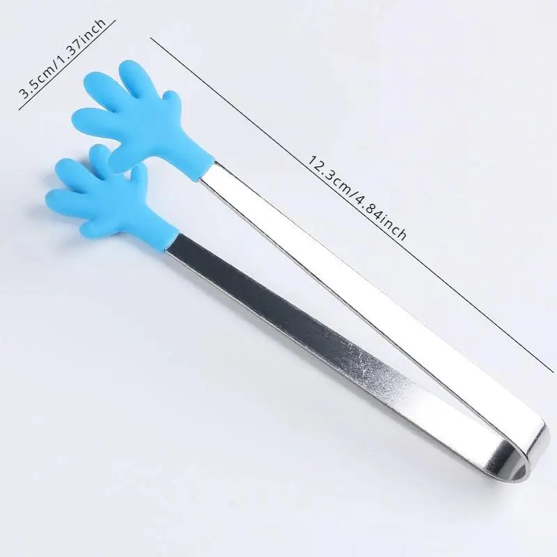2026 Colorful Palm Stainless Steel Handle Silicone Mini Food Handheld Clips Suitable Home Kitchen Daily Cooking Tools