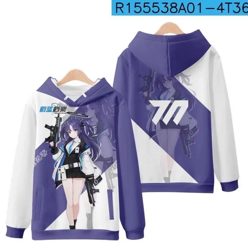 Anime Blue Archive Shirasu Azusa Sweatshirt Casual Print Loose Hoodies Spring Long Sleeve Hooded Sweatshirt Gifts Girls