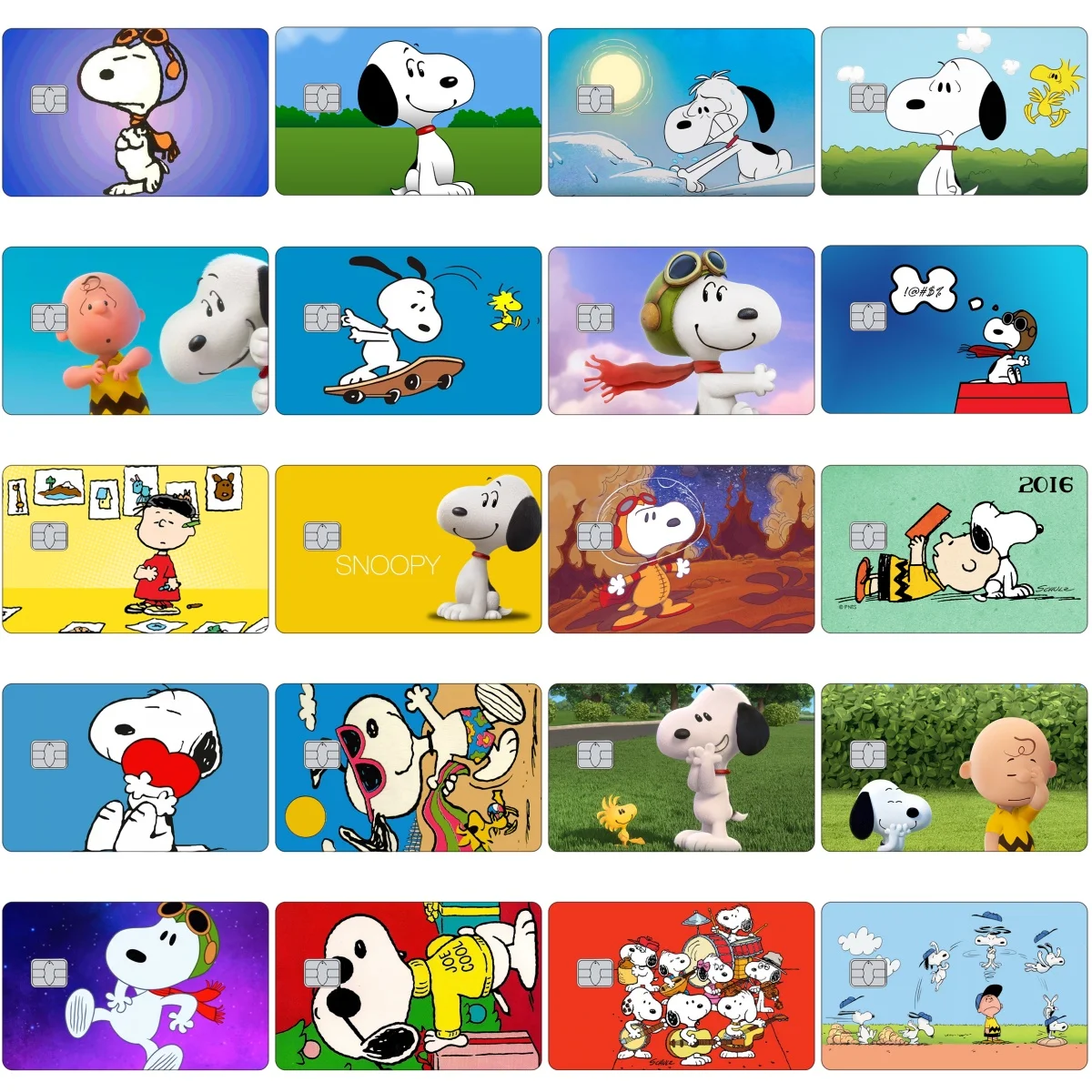 

Anime Diy Snoopys Credit Card Skin Stickers Kawaii Cartoon Debit Bank Visa Bus Metro Card Star Laser Shiny Sticker Film Decal