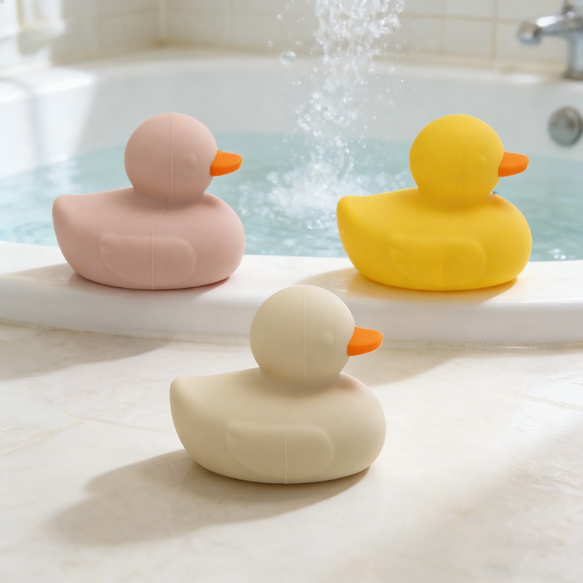 EIBYCIDY 水遊びおもちゃ 可愛いアヒル型 キッズ ベビー シリコン製お風呂おもちゃ BPAフリー 幼児向け楽しいお風呂遊び 浮かぶおもちゃ 赤ちゃんへのプレゼント