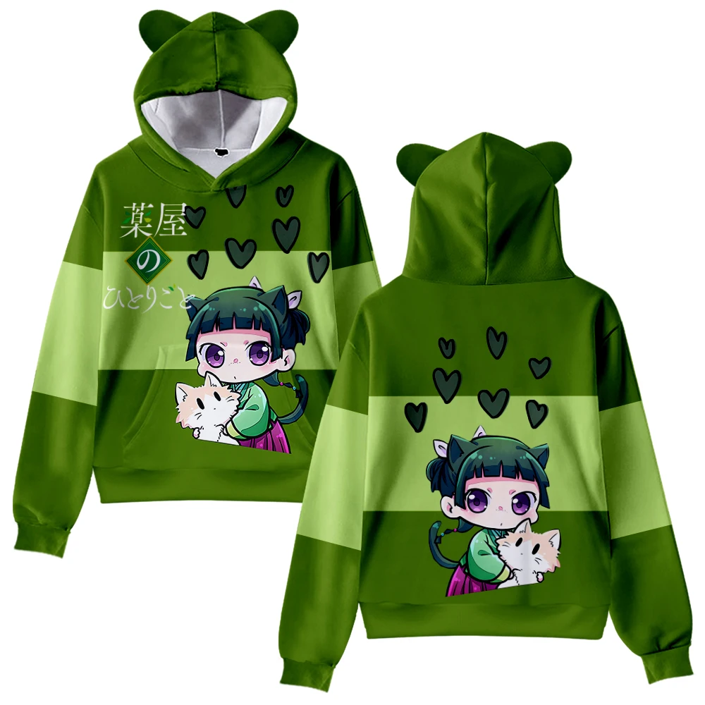 2024 The Apothecary Diaries Cat Ear Hoodie Women Men Long Sleeve Sweatshirt Casual Cute Print Anime kids Pullover Hooded Clothes