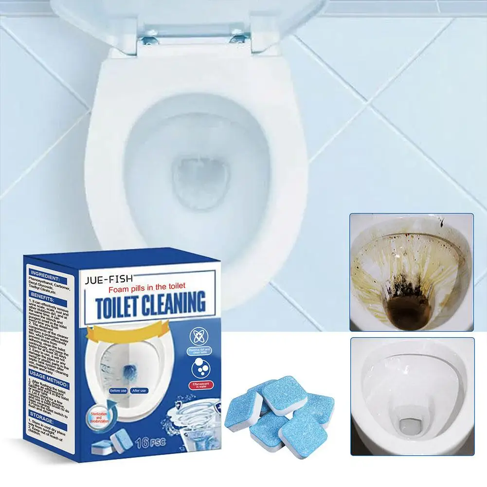 Toilet Bowl Cleaner Tablets Bathroom Toilet Cleaner Effervescent Ability Toilet Strong Household Detergent X1B8