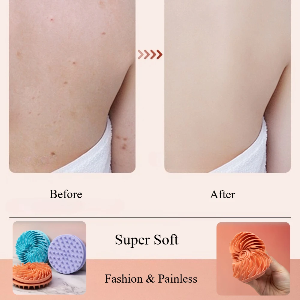 لينة سيليكون منظف الجسم فروة الرأس التقشير غير مزعجة الجسم غسل مدلك حمام فرشاة اغتسال سنفرة الجسم العناية بالبشرة حمام أداة