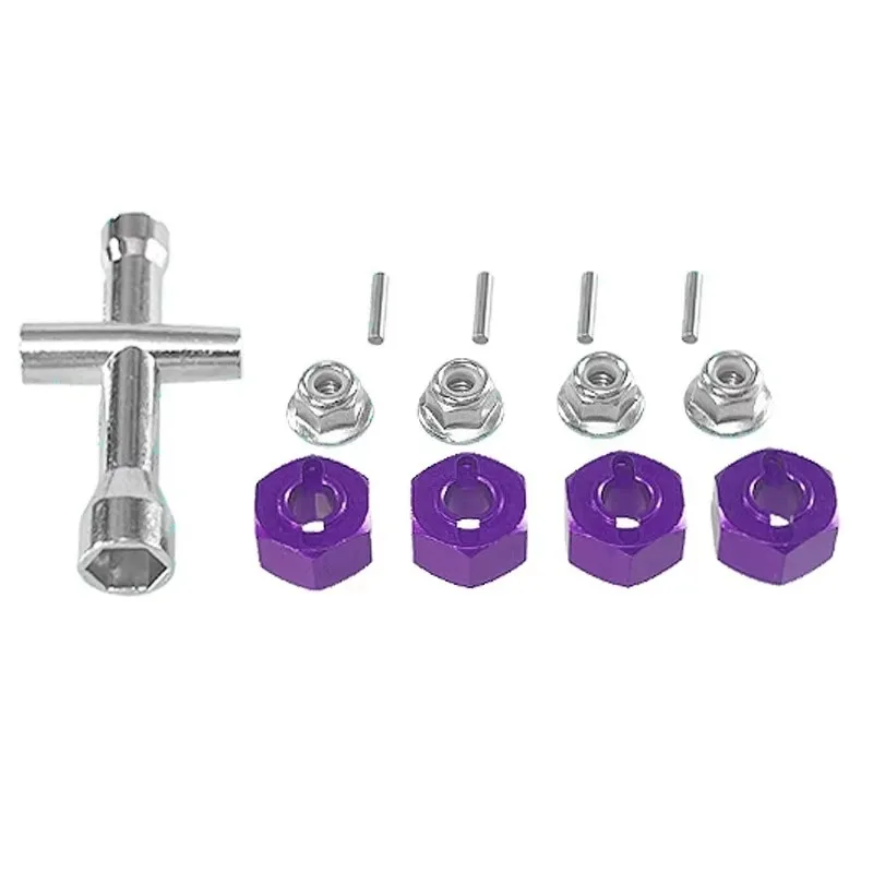 Poer For Remote  Control Car Upgrade Cross Wrench Hex Set M4 Nut Metal Parts for Hyper Go MJX 1/14 14209-10 H14BM 14301-02-03 1/