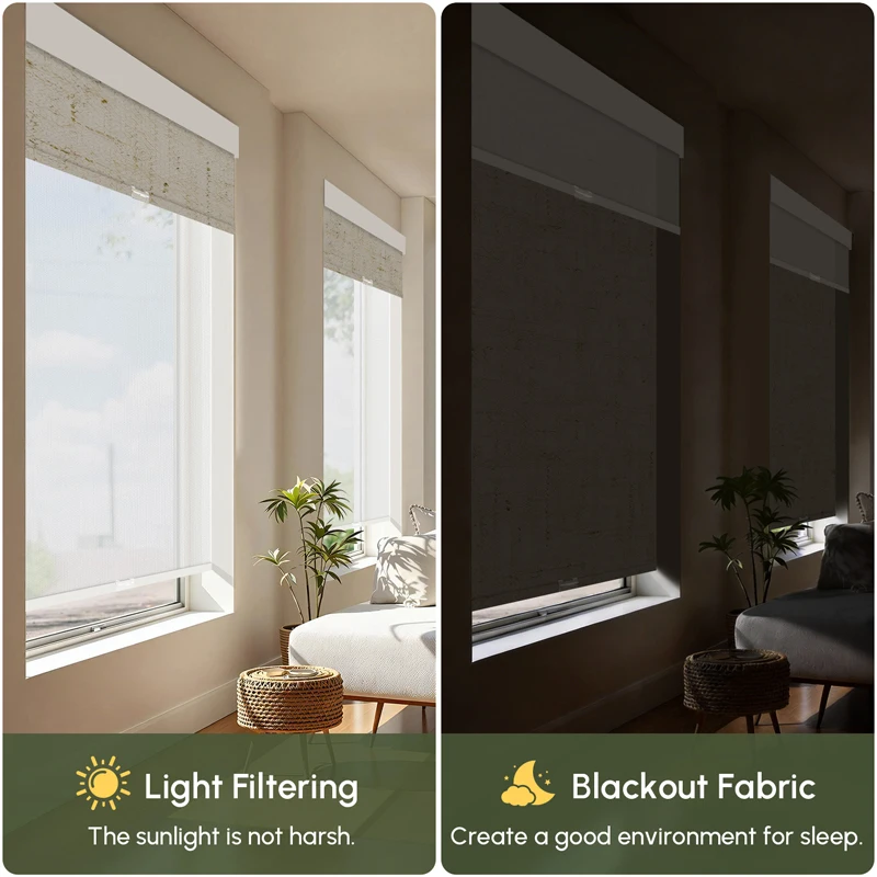 

Cordless Blinds Day and Night Blackout Dual Shade Cellular Shade for Bedroom Living Room Honeycomb Blind for Windows