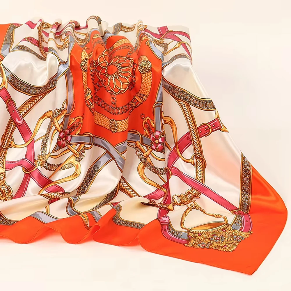 Lenços de Moda 90*90cm para Mu - Silk Neck Scarf avaliação e preço