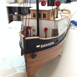 1:50 Laser-cut Wooden Boat Model SANSON Tugboat Wooden Model Precise Assembly Suite