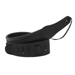 Adjustable Black Leather Guitar Strap Stringed Instrument Accessories Thicken Shoulder Belt for Electric Acoustic Guitar Bass