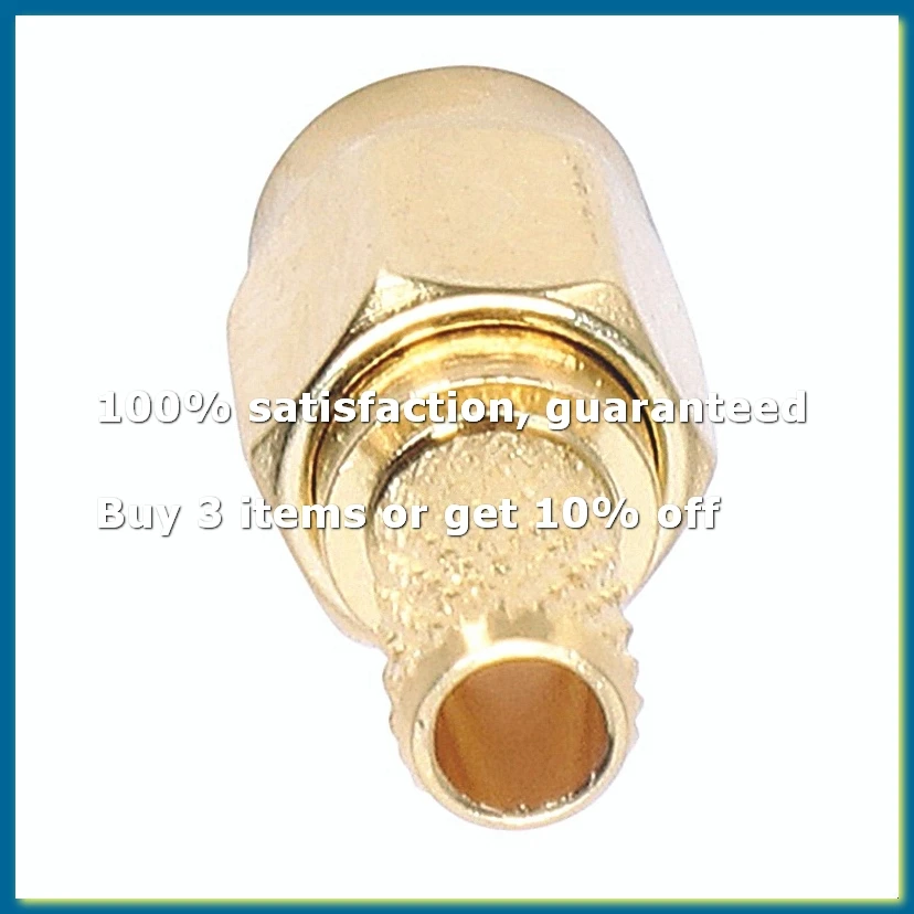 ●100Pcs SMA Male Plug Straight Crimp for RG58 Connector Adapter-ABFB