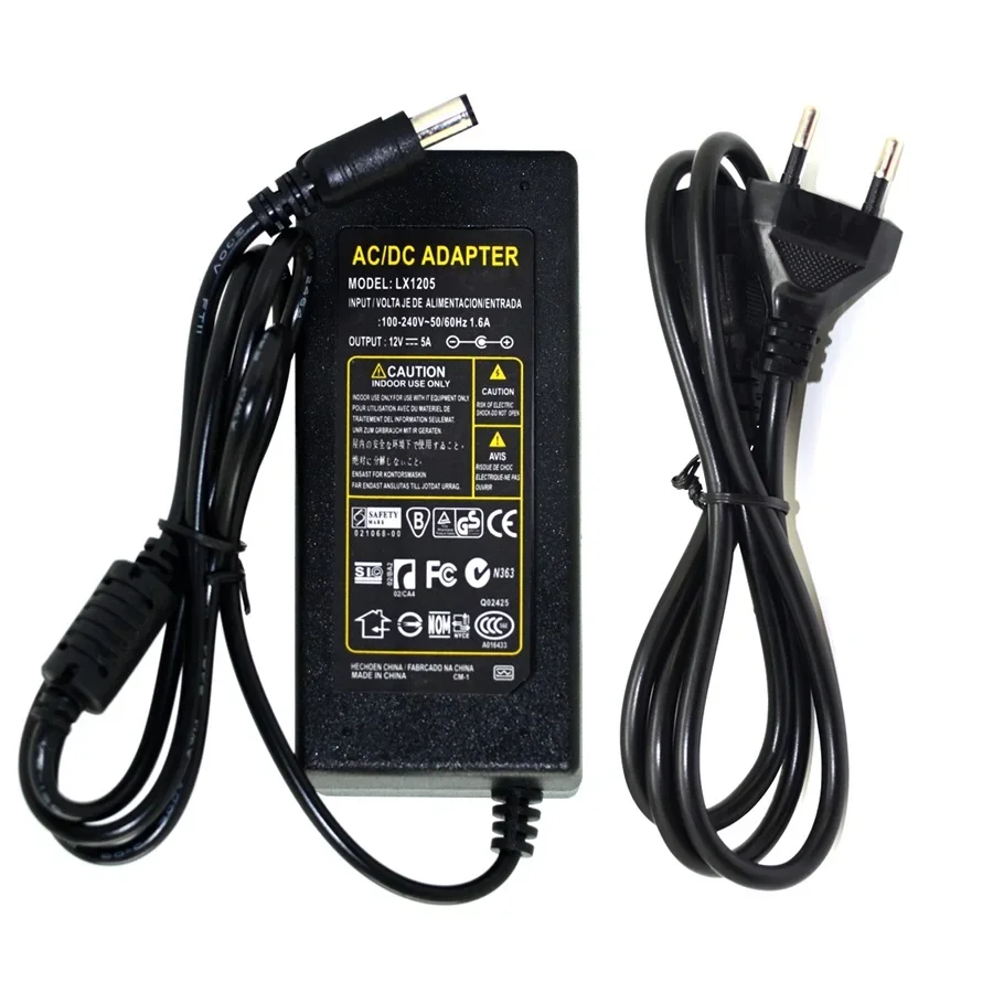 ESCAM DC 12V 5A 60W адаптер питания трансформаторный переключатель AC100-240V до DC12V источник питания для системы безопасности камеры видеонаблюдения