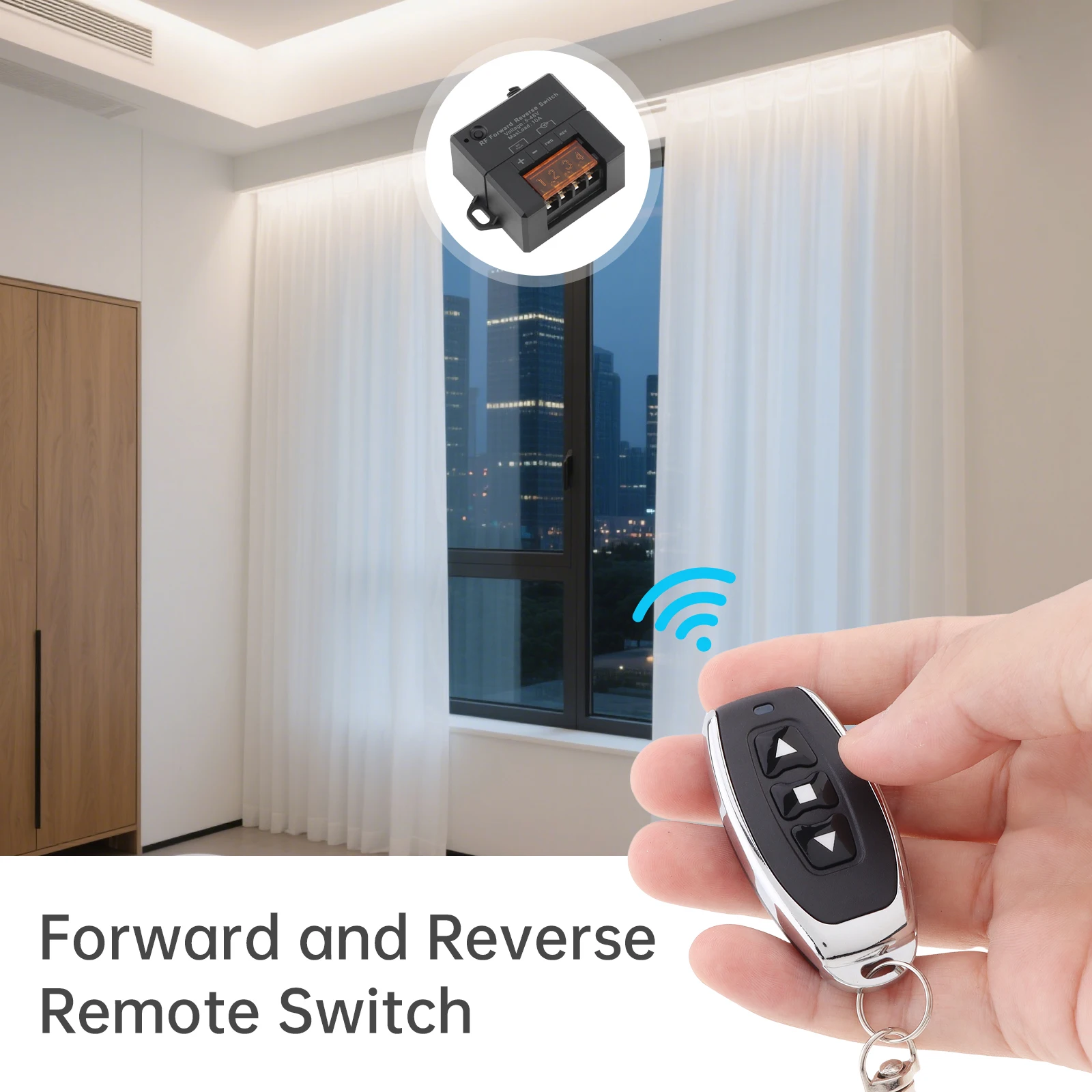 Forward Reverse Remote Control Switch for DC Motor DC 5V-48V 10A Linear Actuator Controller Winch Solenoid Relay Contactor
