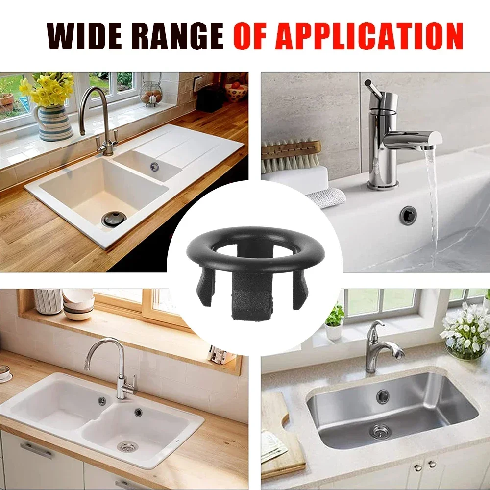 4/1Pcs Sink Overflow Ring Cover Bathroom Kitchen Sink Wash Basin Trim Overflow Hole Cover Round Drain Insert Caps Accessories