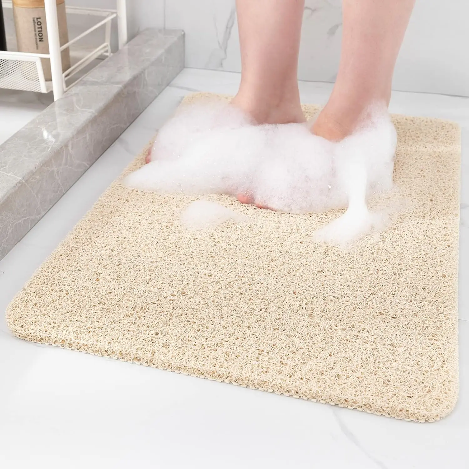 Non-Slip Shower Mat Bathtub Mat for Bath Tub,Anti Slip Bath Tub Mat,Floor Mat,Soft PVC Loofah Bathroom Mats,Foot Scrubbe