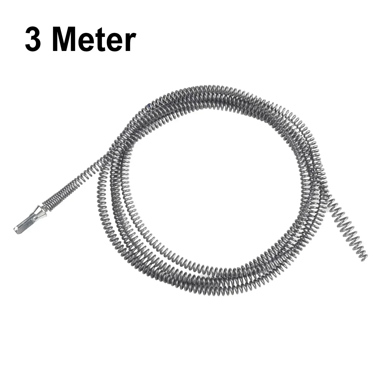 1Pc Drainer Pipe Dredging Tool Drill Connector Rod Spring Pipe Sewer Unblocker 3/2/1M Manganese Steel For Bathroom Kitchen