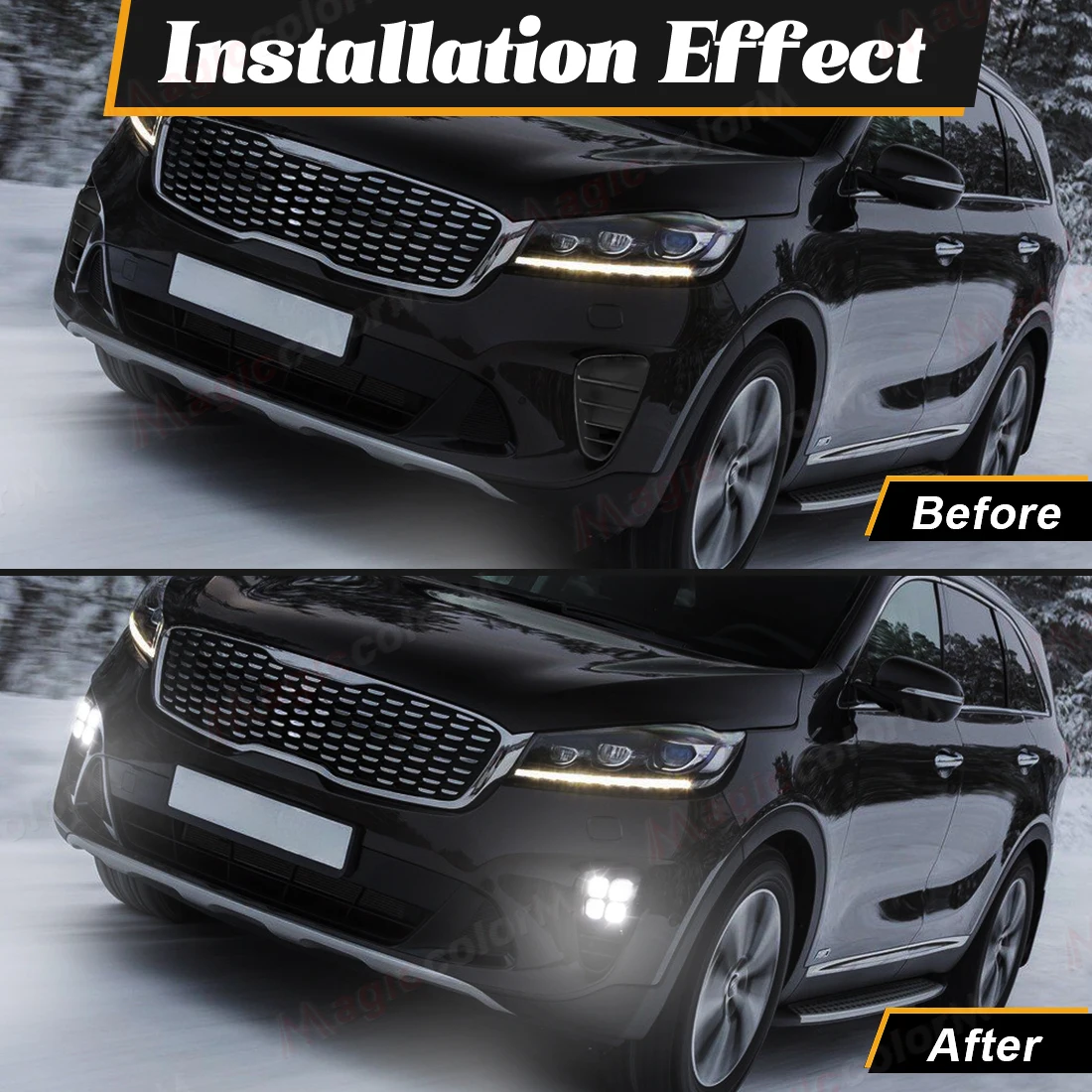 LED DRL لكيا سورينتو برايم 2018 2019 2020 مصابيح ضباب السيارة النهار تشغيل أضواء المصد الأمامي المصابيح الأمامية أضواء النهار السيارات 12 فولت