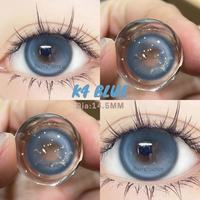 Bio-essence 2Pcs Colored Eye Contacts Blue Lenses with Myopia Yearly Use Purple Gray Korean Big Eye Student Pupils Fast Shipping