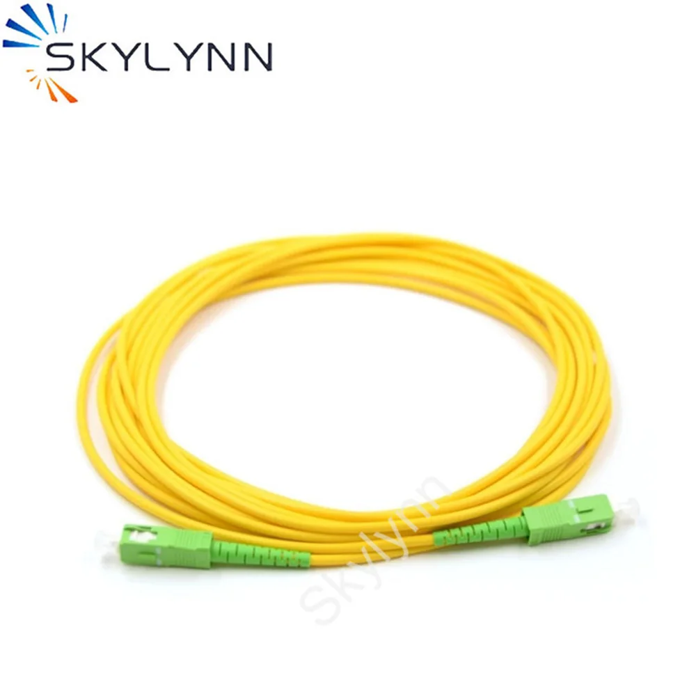 Promoção 50 pces 2 medidores de comprimento sc/APC-SC/apc sm g652d sx 3.0mm fibra óptica cabo remendo amarelo lszh jaqueta (quantidade limitada)