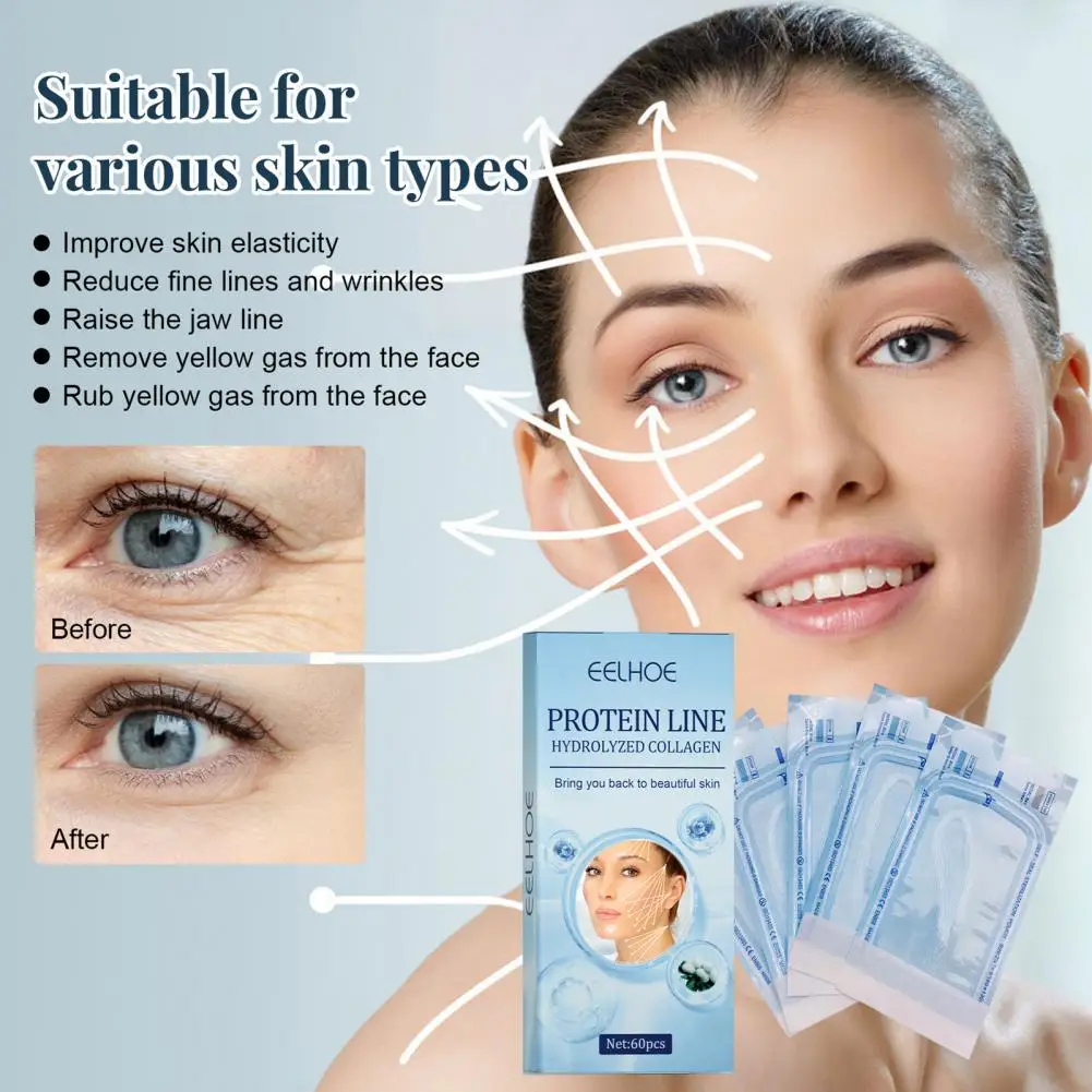 60 Pcs/Set Practical Effective Skin Protein Lines Lift And Tighten Anti-oxidation Skin Protein Lines Tightening Skin