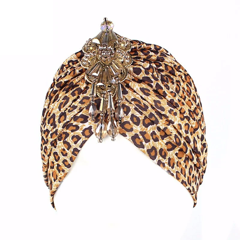 NEW Luxury Divas turban Head wrap hat with beaded pendant Women Islamic Inner Hijab Caps Arab wrap Head femme musulman turbante