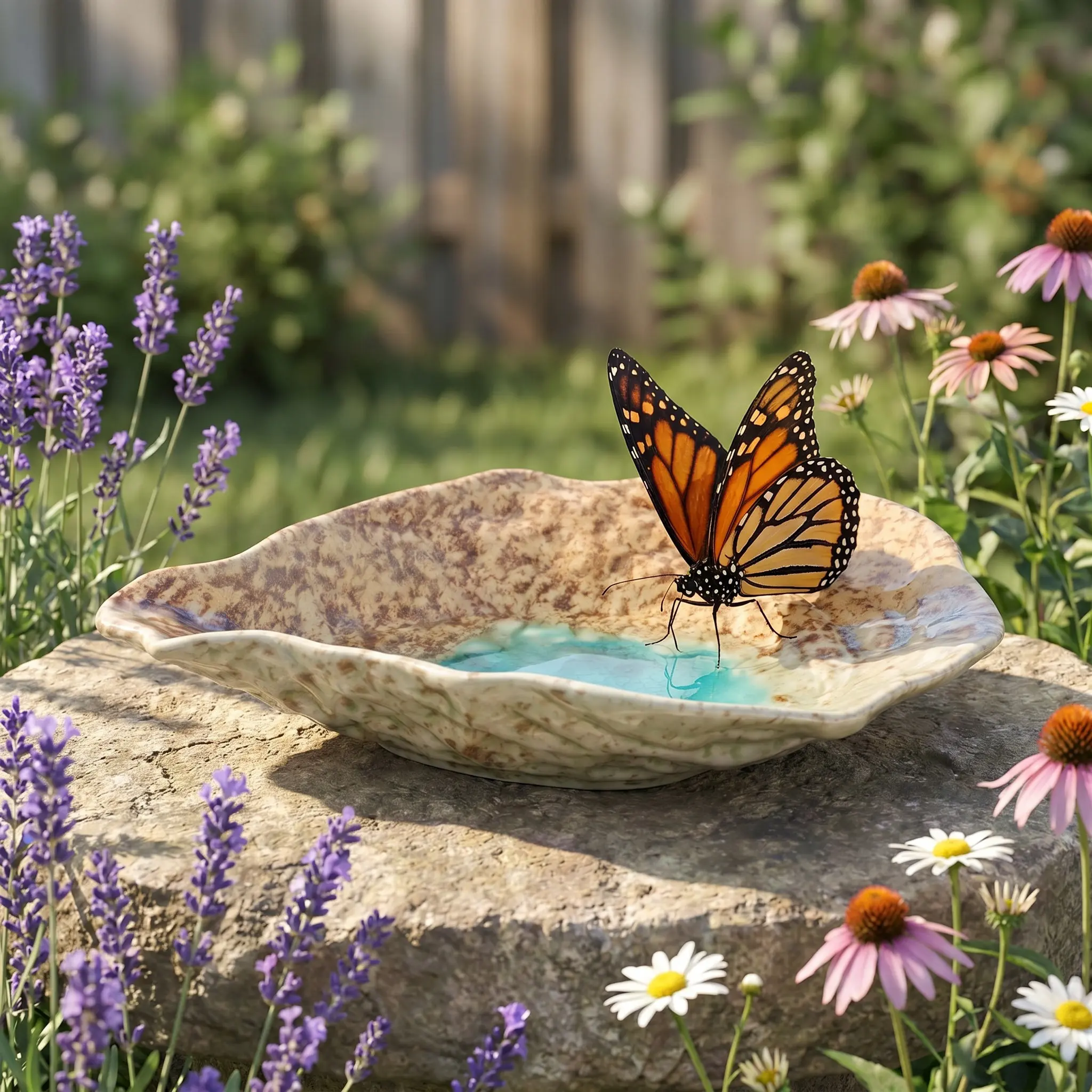 Butterfly Feeding Container Large Capacity Ceramic Outdoor Bird Feeder Tray Garden Decor Butterfly Feeder Garden Decor