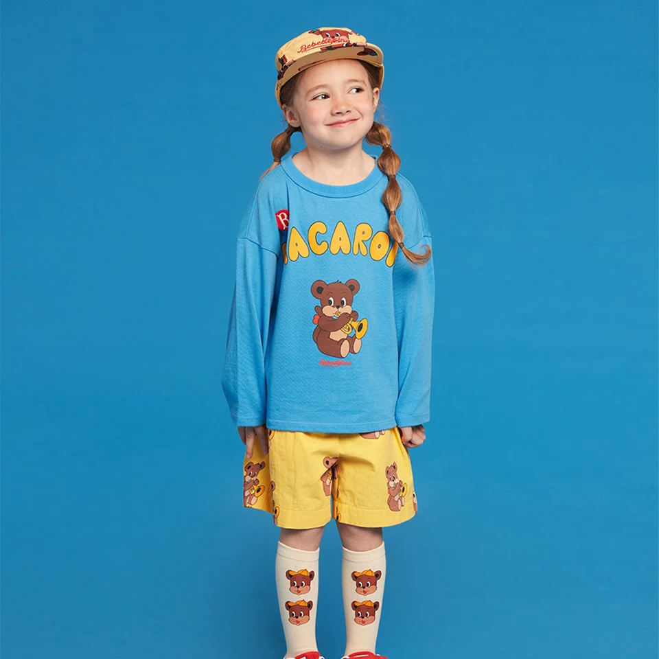 Girls Floral Dress Bottoming Shirts 24 Summer Korean Boys Long Sleeves Tops Pants Suit Kids Sweatshirt Child Cute Tee Clothes