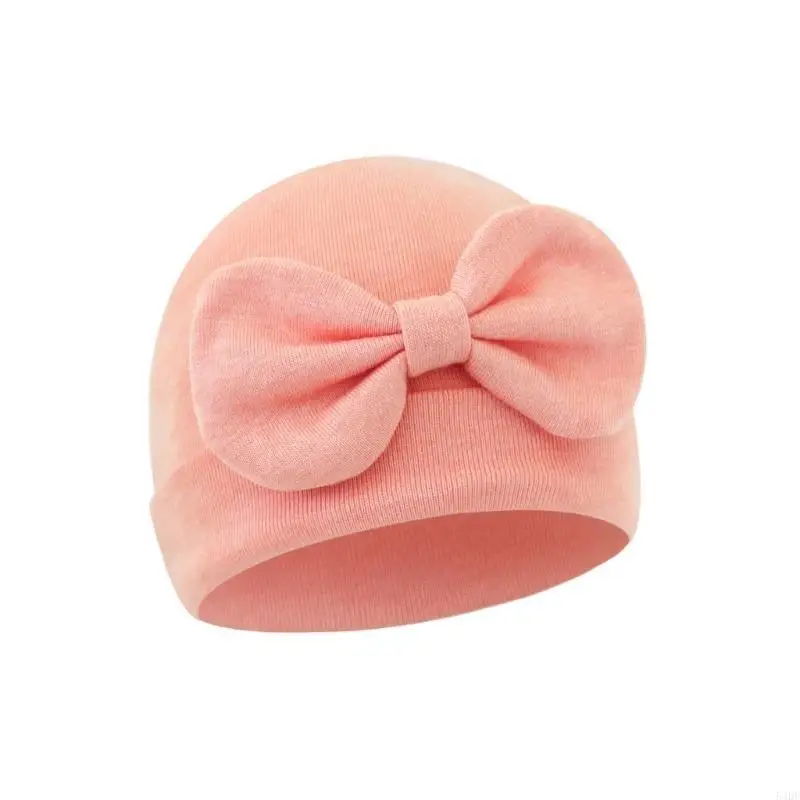 54DF เด็ก Bowknot หมวกหมวกอบอุ่นหมวกกันลมทารก Bonnet หมวกทารกแรกเกิด Bonnet ฝักบัวปัจจุบันสำหรับ 0-6 เดือนชายหญิง
