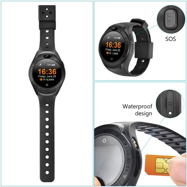 Anti Demontage 2024 4G Gps Sabotage Horloge Ip68 Waterdicht Niet Verwijderbaar Gps Tracker Fraudebestendig Smart Watch Vo