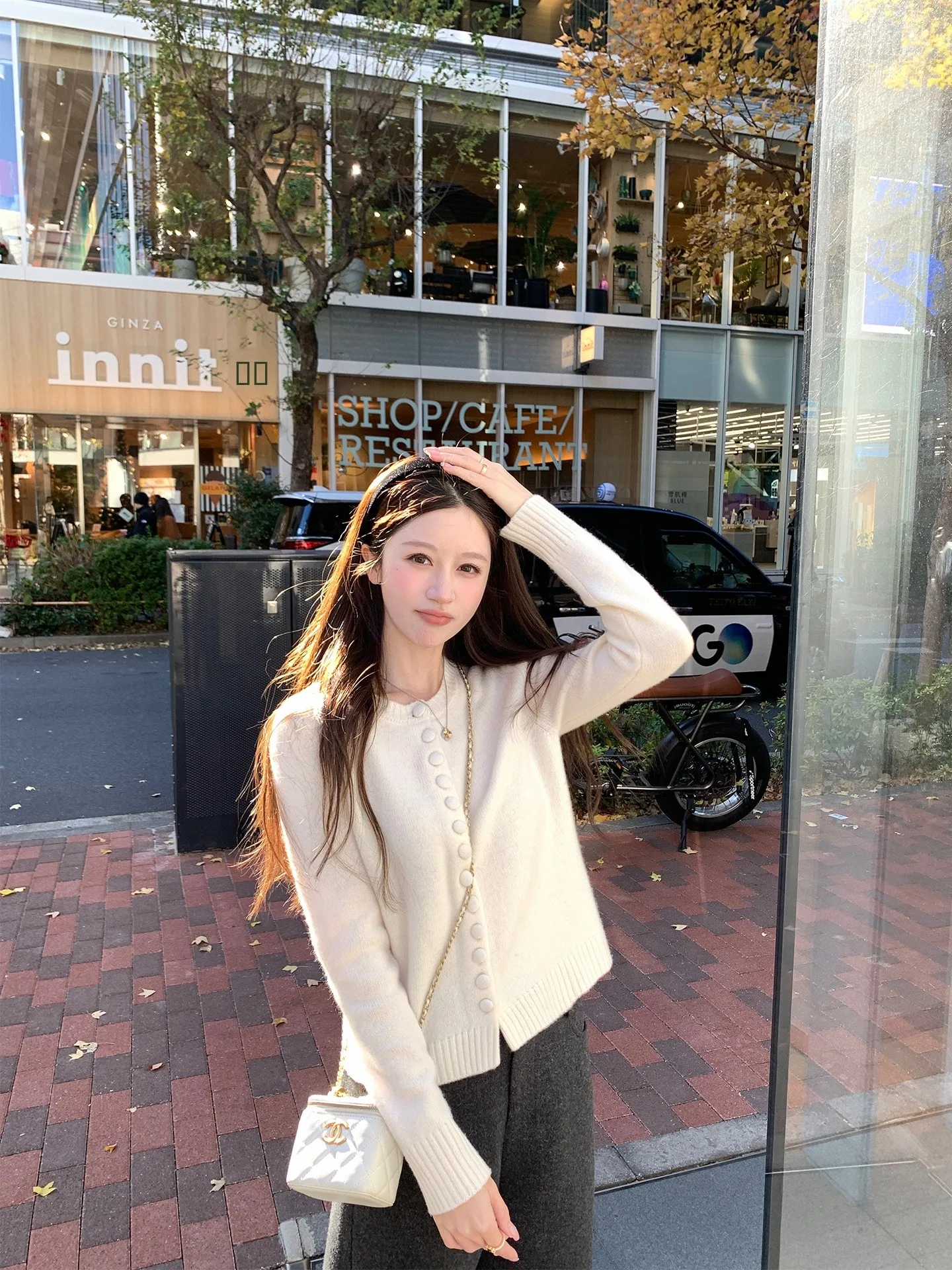 

YANUOYU женский вязаный шерстяной открытый кардиган круглый Ne Loose Feeling Long Sve Winter Faion повседневный удобный крой