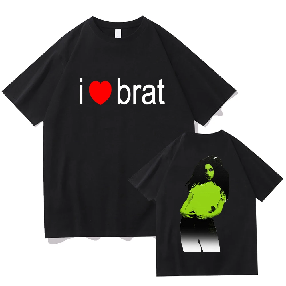 I Love Charli Xcx Brat TShirt Men/Women Clothing Vintage Aesthetic Party Girl 365 Tops Unisex Streetwear 100% Cotton TShirts top