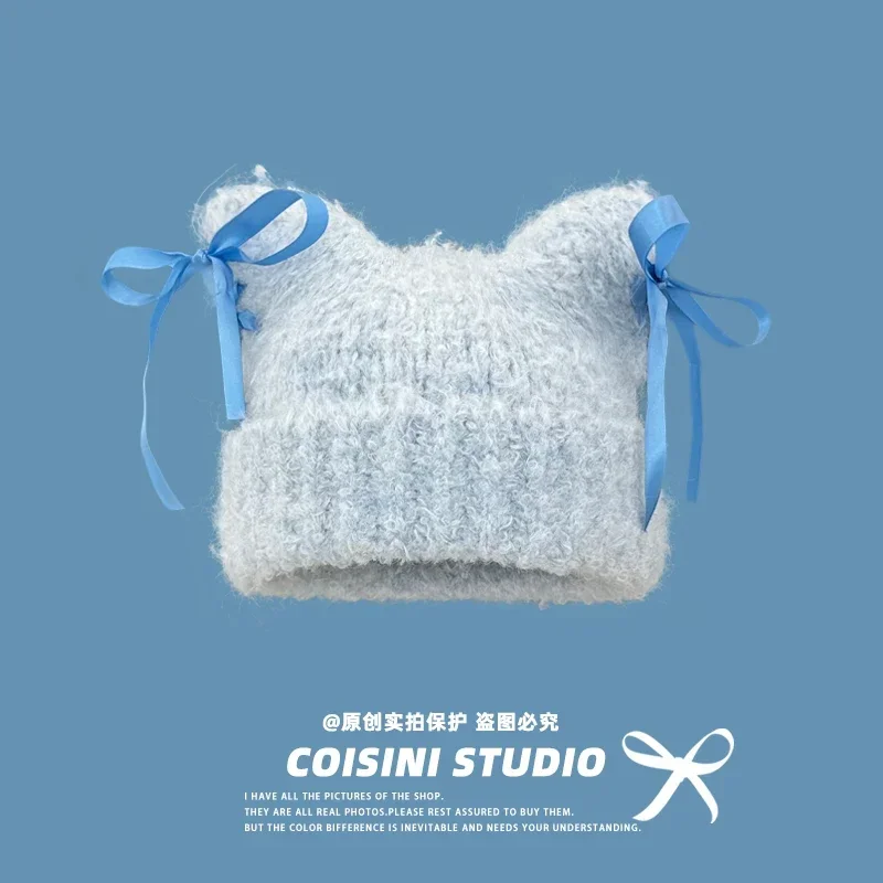gorros-de-pelucia-artesanal-feminino-doce-casual-versatil-fofo-orelha-de-gato-pulover-chapeus-ao-ar-livre-quente-y2k-outono-inverno