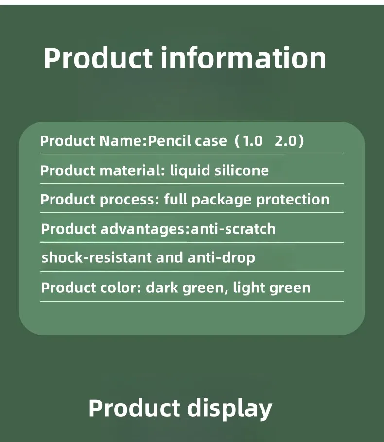 Federmäppchen für Apple Pencil Pro und Pencil 2. und 1. Generation, Tablet-Stylus-Schutzhülle, weiches Silikon, stoßfest – Detail 8