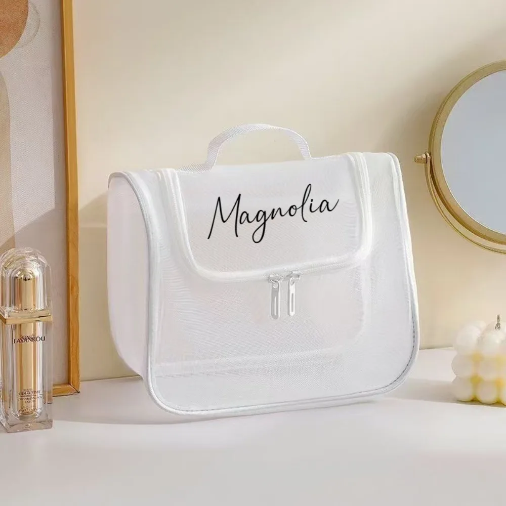 Customizable with your own name, breathable, large-capacity makeup bag, toiletry bag, storage bag, perfect for holidays and gift