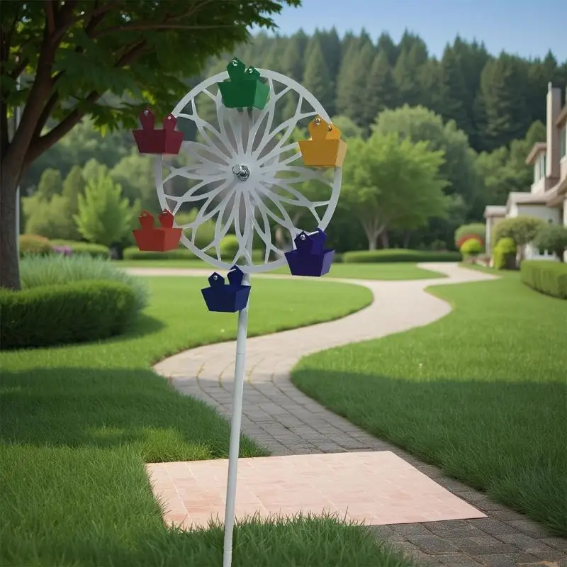 Tuin windmolen vogelvoeder roterende windwiel tuinvoedingsstation voor tuin l8rb