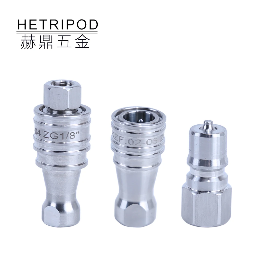 Clapet anti-retour autobloquant femelle en acier inoxydable, raccord rapide hydraulique, fournitures industrielles, bouchon et déclenchement à couplage rapide