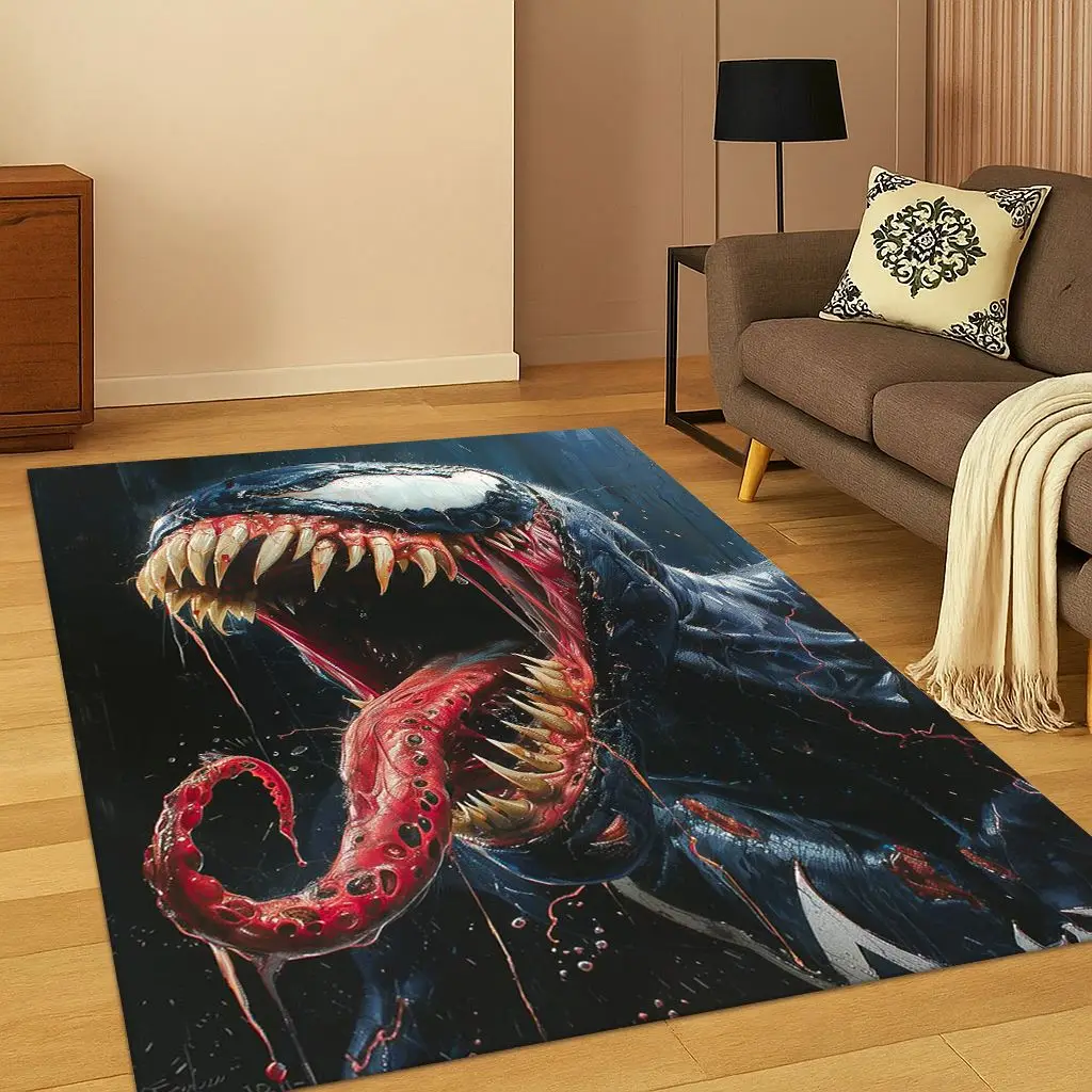 

Ковер с героями мультфильмов Marvel Venom SuperHero для игровой комнаты, гостиной, спальни, дома, коврик для кухни, детский игровой нескользящий коврик, подарок