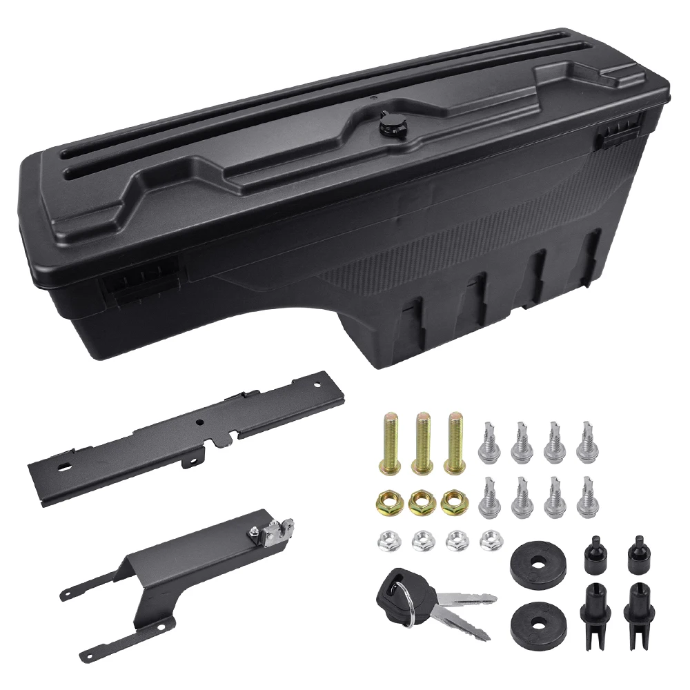 Truck Bed Storage Box Left or Right Side Lockable Lid Waterproof For Ford F-150 2015 2016 2017 2018 2019 2020 2021