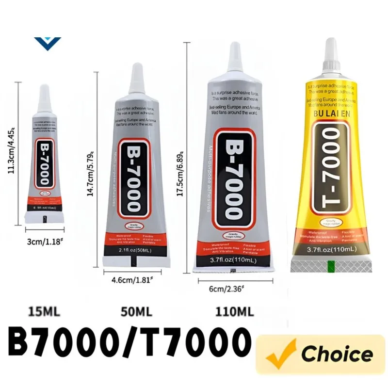 1pc 15ML 50ML 110ML B-7000 Clear Contact Phone Repair Adhesive Universal Glass Plastic DIY Glue T-7000 with Precision Applicator