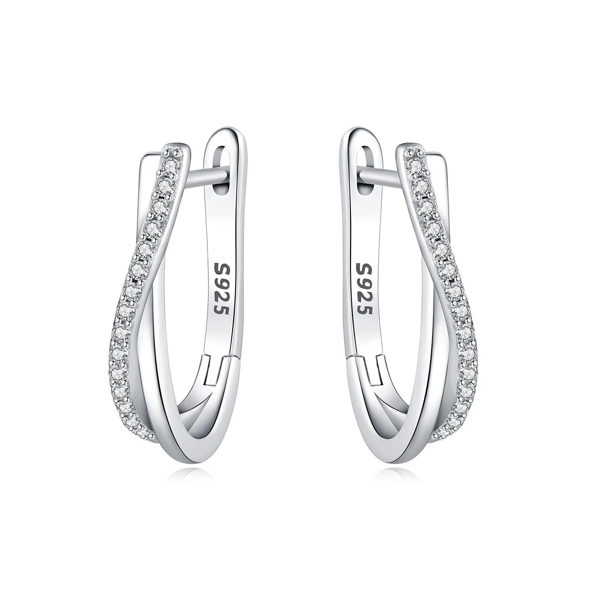 

Classic 925 Sterling Silver Star Twisted Line Earrings Hoop Earrings For Women Fine Jewelry Birthday Valentine's Day Party Gifts