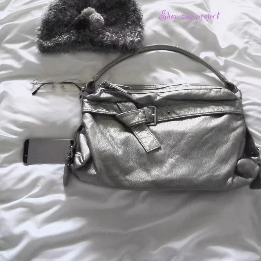

Retro Washable PU Leather Women's Bag NEW Soft Tote Shoulder Bag Punk Large Capacity Handbags and Purses Shopper Crossbody Bags