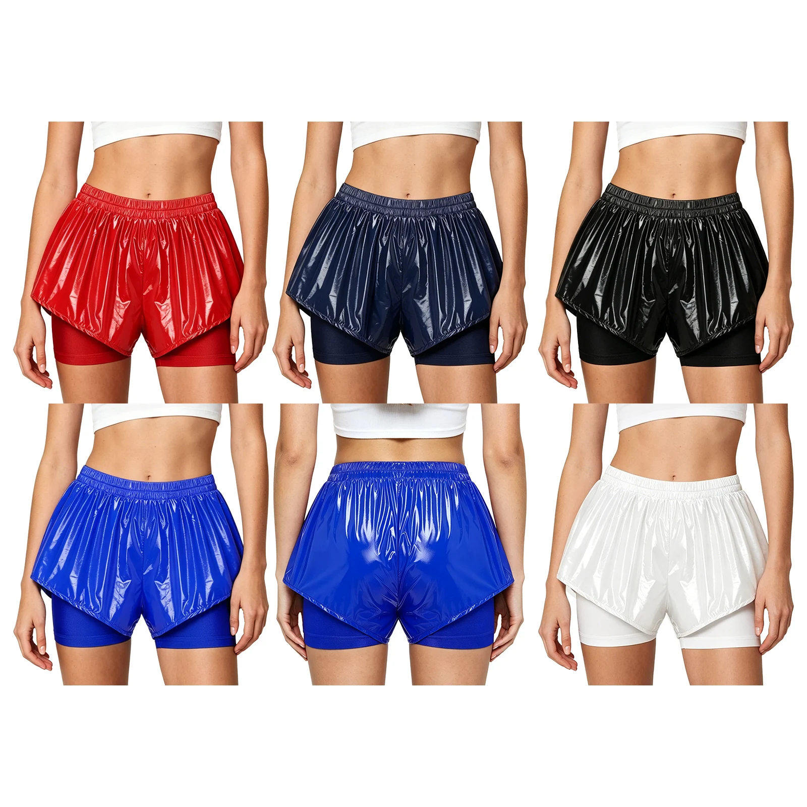Womens Double Layer Shorts Waterproof Booty Shorts Built-in Breathable Safety Shorts Sports Bottoms for Motorcycle Riding Biking