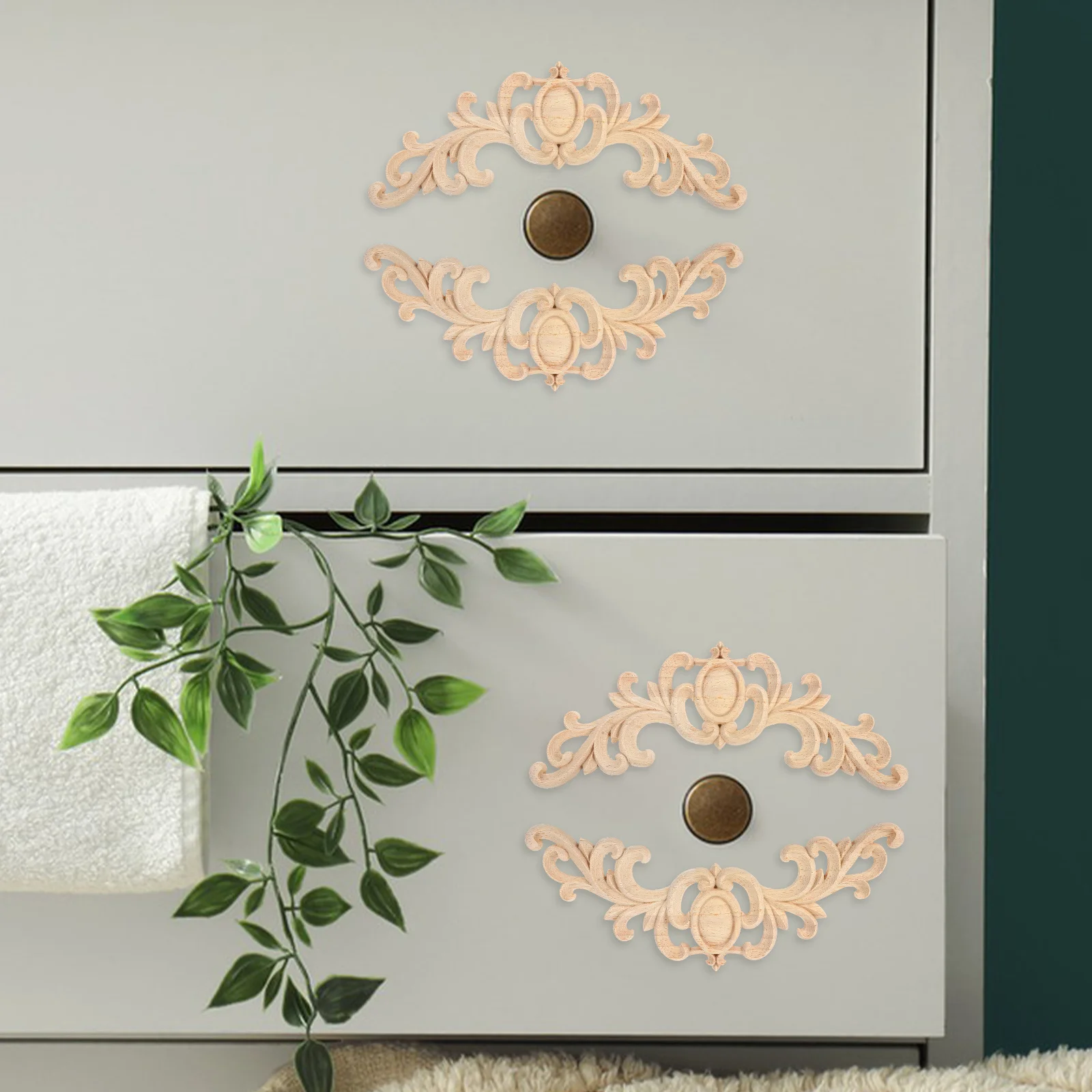 

European Wood Carved Appliques Intricate Hollow Design Decorative Trim For Furniture Wall Door Cabinet Bedroom Wardrobe