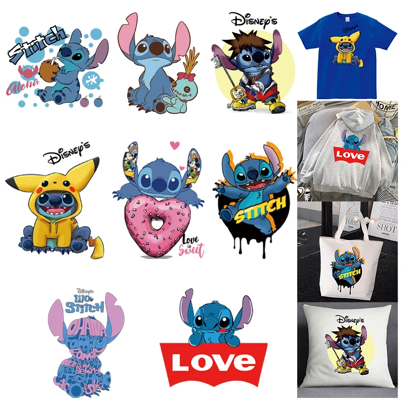 Disney Cartoon Lilo & Stitch Adhesive Patches For Clothes Ironing Application For Children's Clothing Thermal Transfer Sticker