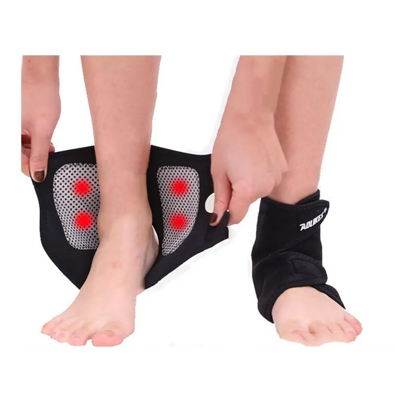 1Pair Self-Heating Warm Ankle Support Tourmaline Magnetic Therapy Ankle Massage Belt Pad Foot Health Care Protective Sprain