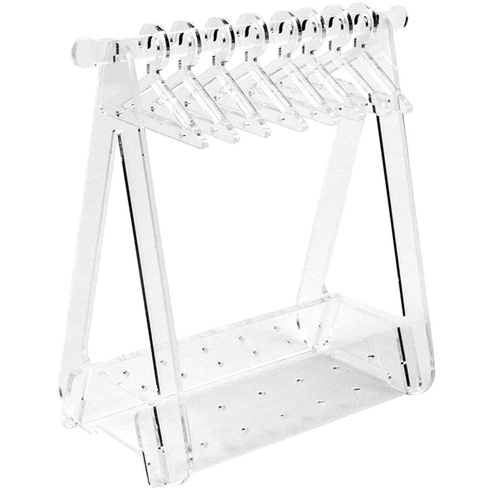 Transparent Acrylic Creative Hanger-style Jewelry Rack Earrings Storage Display Hook Organizer with Mini Hangers Stands