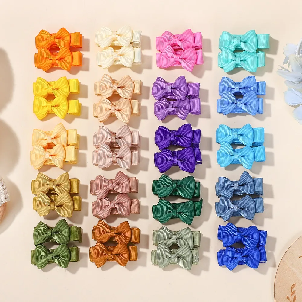 리본 미니 리본 헤어핀 여자아이 앞머리 헤어그립 안전 리본 헤드웨어 아동 헤어 클로 액세서... - 3