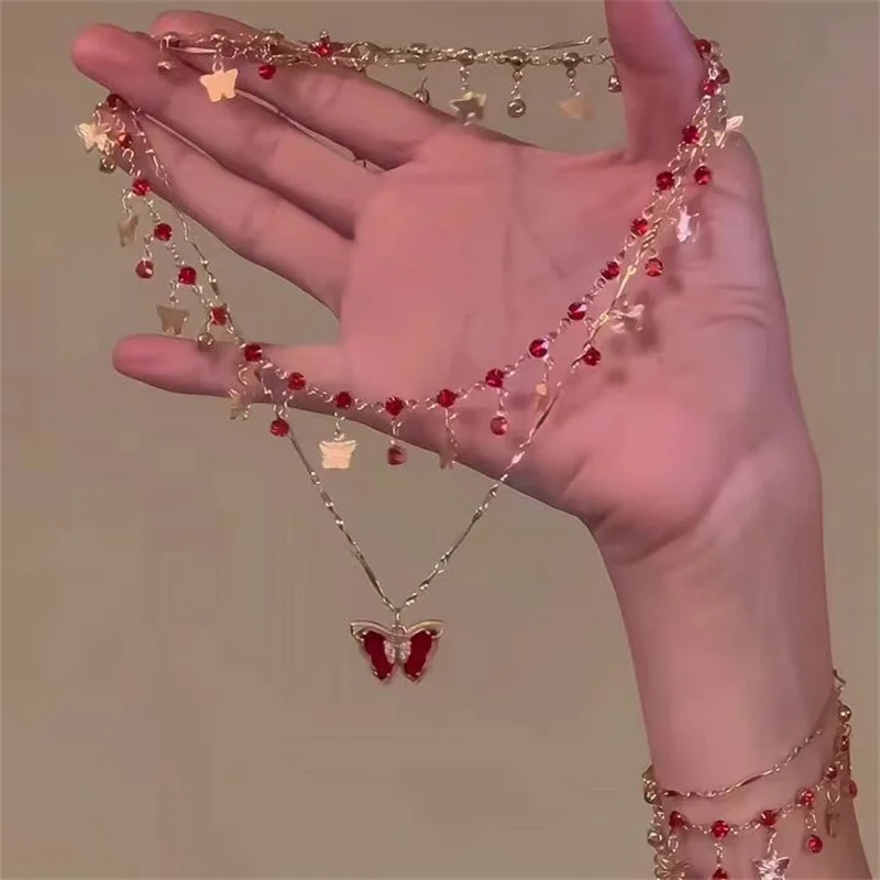 Punk Schwarz Zirkon Rose Anhänger Halsketten für Frauen Vintage Exquisite Doppel Layered Schlüsselbein Kette Ästhetik Y2k Schmuck Geschenke – Detail 13