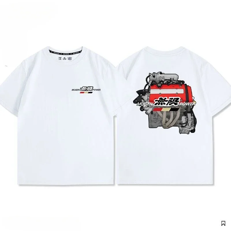 JDM Civic TYPE R H K5 Unlimited Spoon Modified Car Short Sleeve Casual Loose Summer T-shirt  Round Neck Top Men High Quality